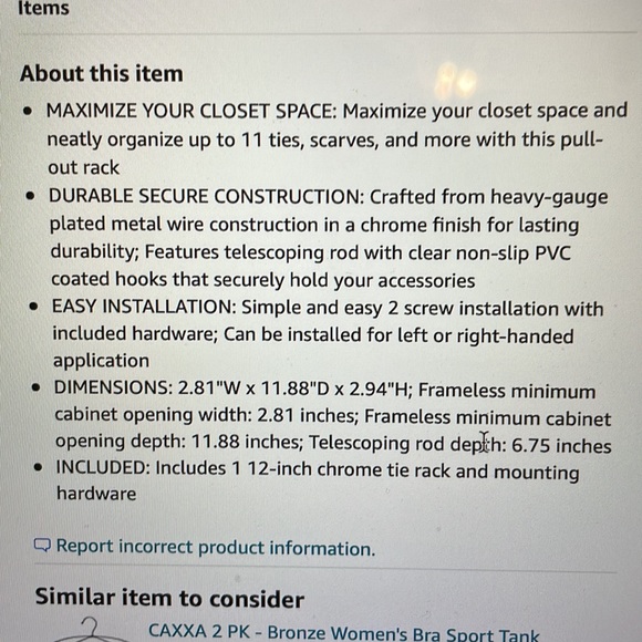 Rev-A-Shelf Pull Out Closet Tie and Scarf Organizer - Picture 6 of 6